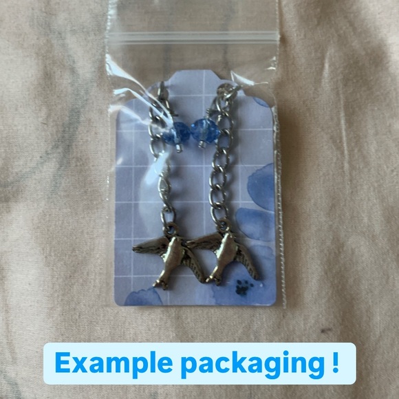 Handmade blue swan flower Keychain - Picture 6 of 6